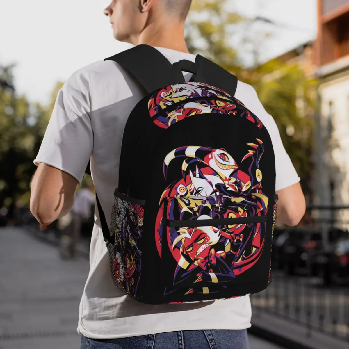 Helluva Boss Loona Ransel Pelajar Tas Sekolah Tas Travel Hiking untuk Pria Wanita Tas Buku Fashion Tas Bahu