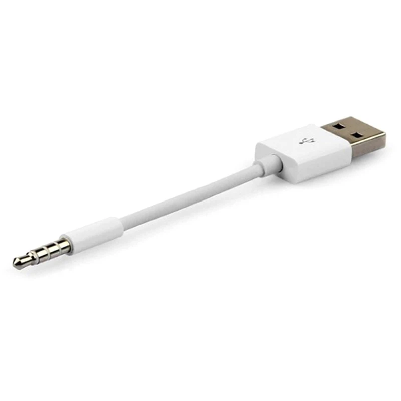 USB to 3.5mm Transfer Audio Adapter Cable 3.5mm Jack to USB 2.0 Data Sync Charger Cable cord for iPod Shuffle 3rd 4th 5th 10cm