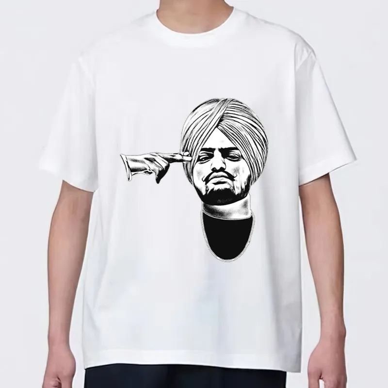 Singer Sidhu Moose Wala T Shirt Men Couple Combination Clothes Short Sleeve Collar Fashion woman Cotton