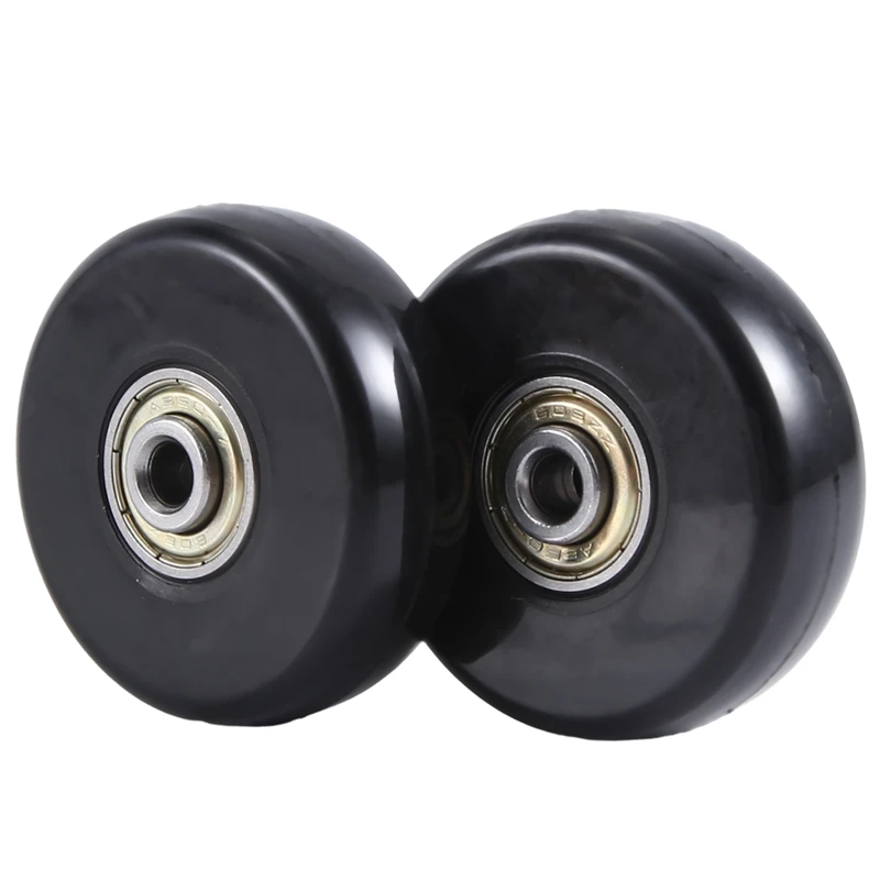 Set Of 2 Luggage Suitcase Replacement Wheels Swivel Caster Wheels Eco-Friendly PU+Carbon Steel 45X18mm Bearings Repair Kits