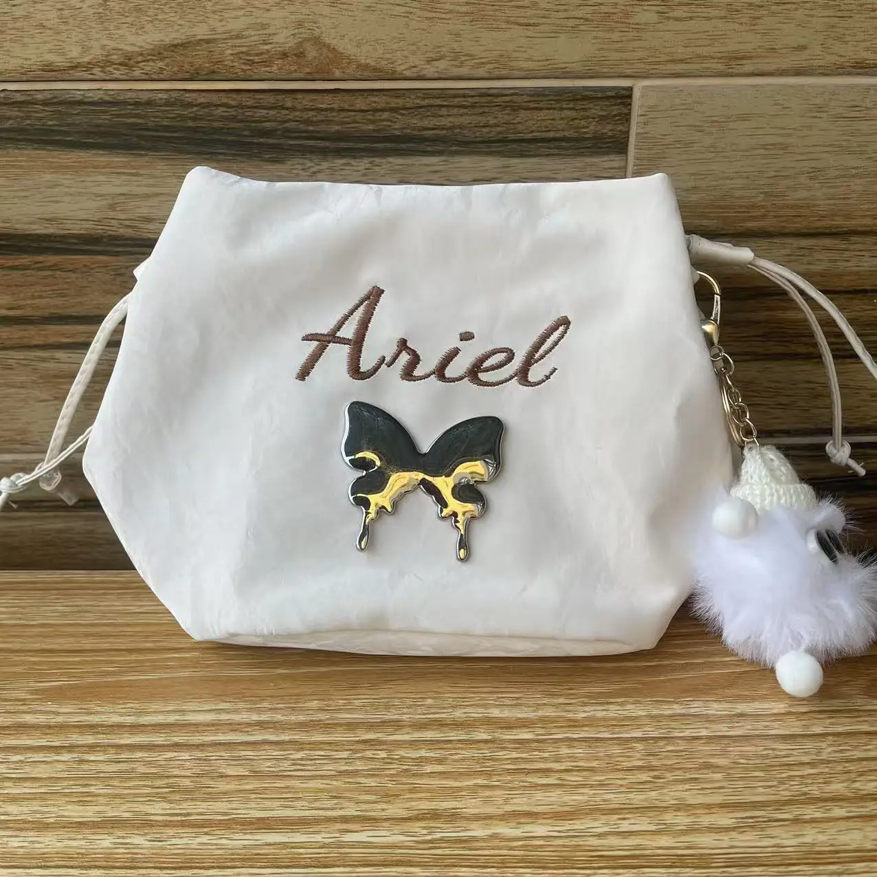 

Gift Pack with Name ， embroidered multifunctional crossbody bag, custom exquisite drawstring , high-end texture butterfly bag