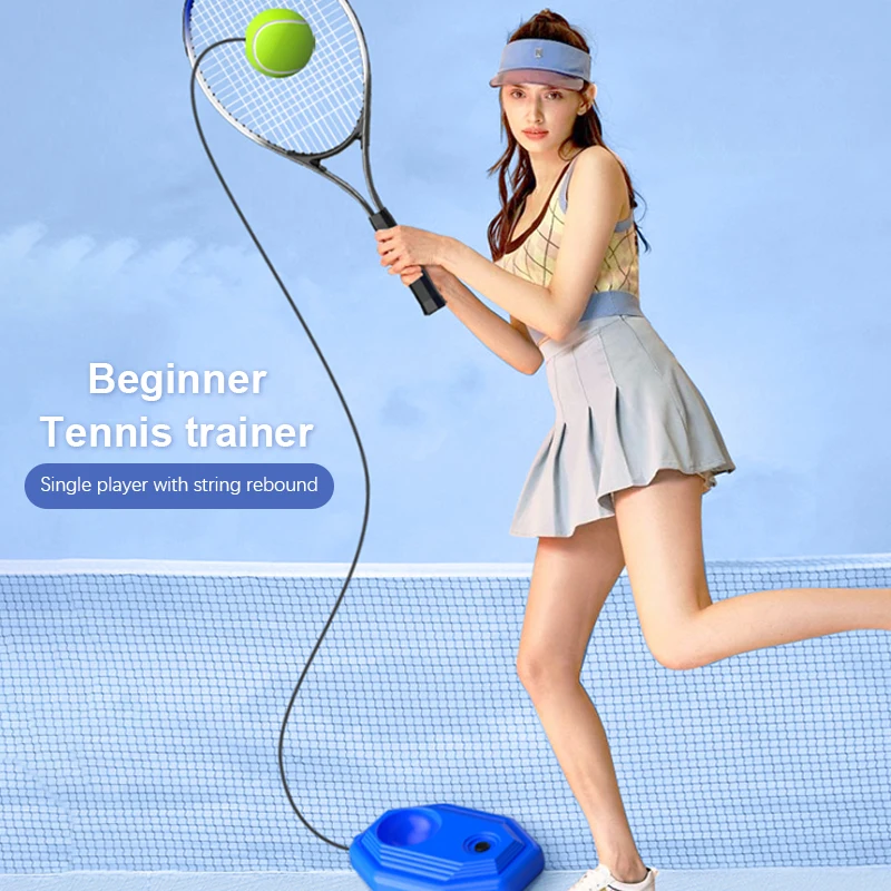 Single Tennis Set Training Tennis Cord Trainer Base Rebound Cord Tennis Trainer Color Random