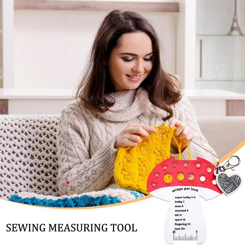 Needle Gauge Measuring Tool Yarn Ruler Knitting Gauge Measuring Tool Needle Ruler Sewing Measure Tool Needles Sizer For