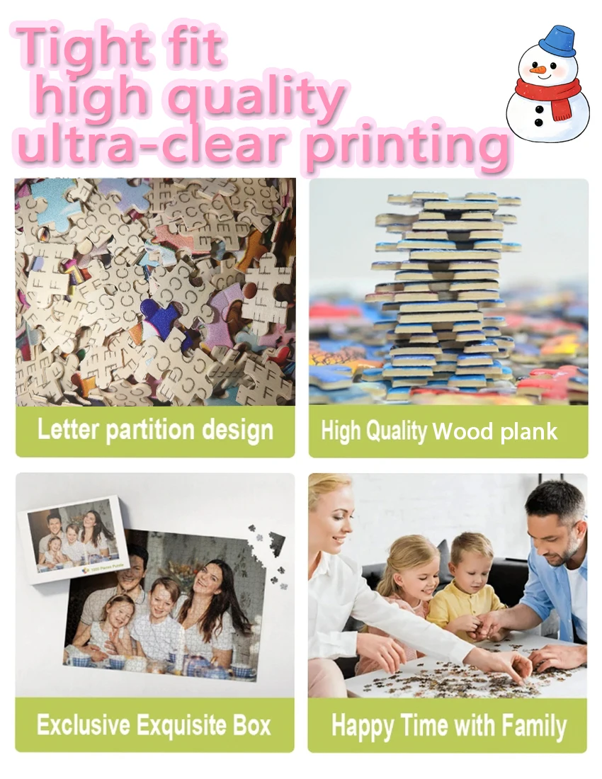 Puzzle Personalizzati - Scegli le Pezzi (108/200/300/500/1000) Regalo Perfetto per Amici Famiglia Souvenir Giocattoli Puzzle da Pavimento, in Legno