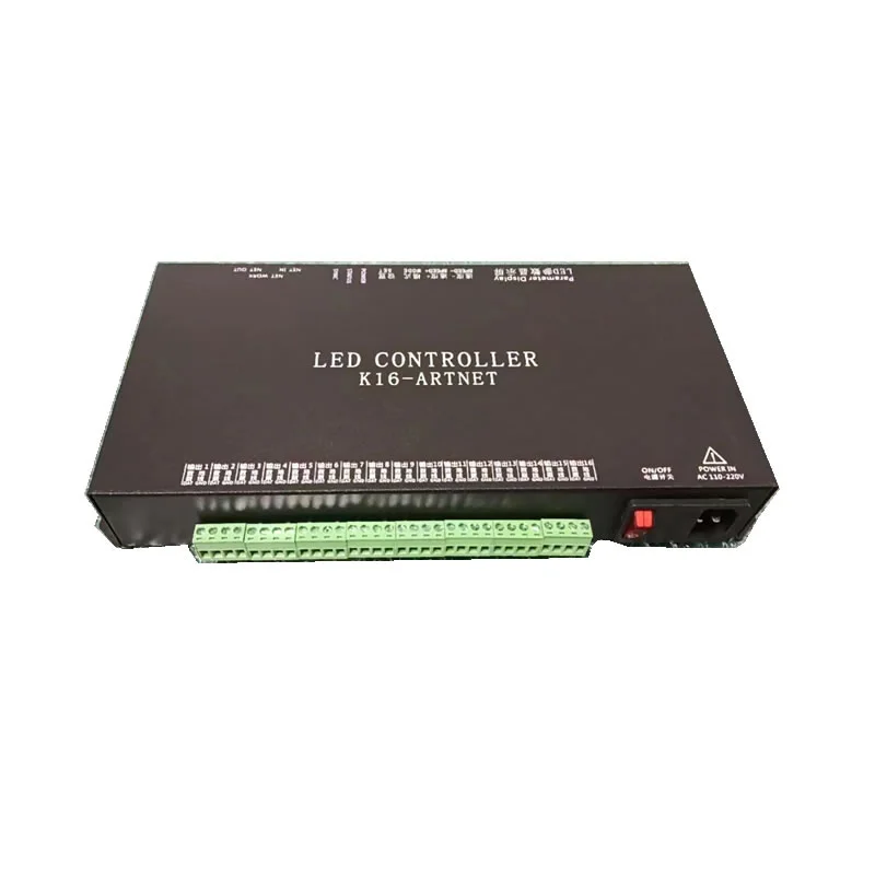 controlador led programavel suporta artnet online offline 16384 pixels cartao sd enderecavel dc5v k16000s 01