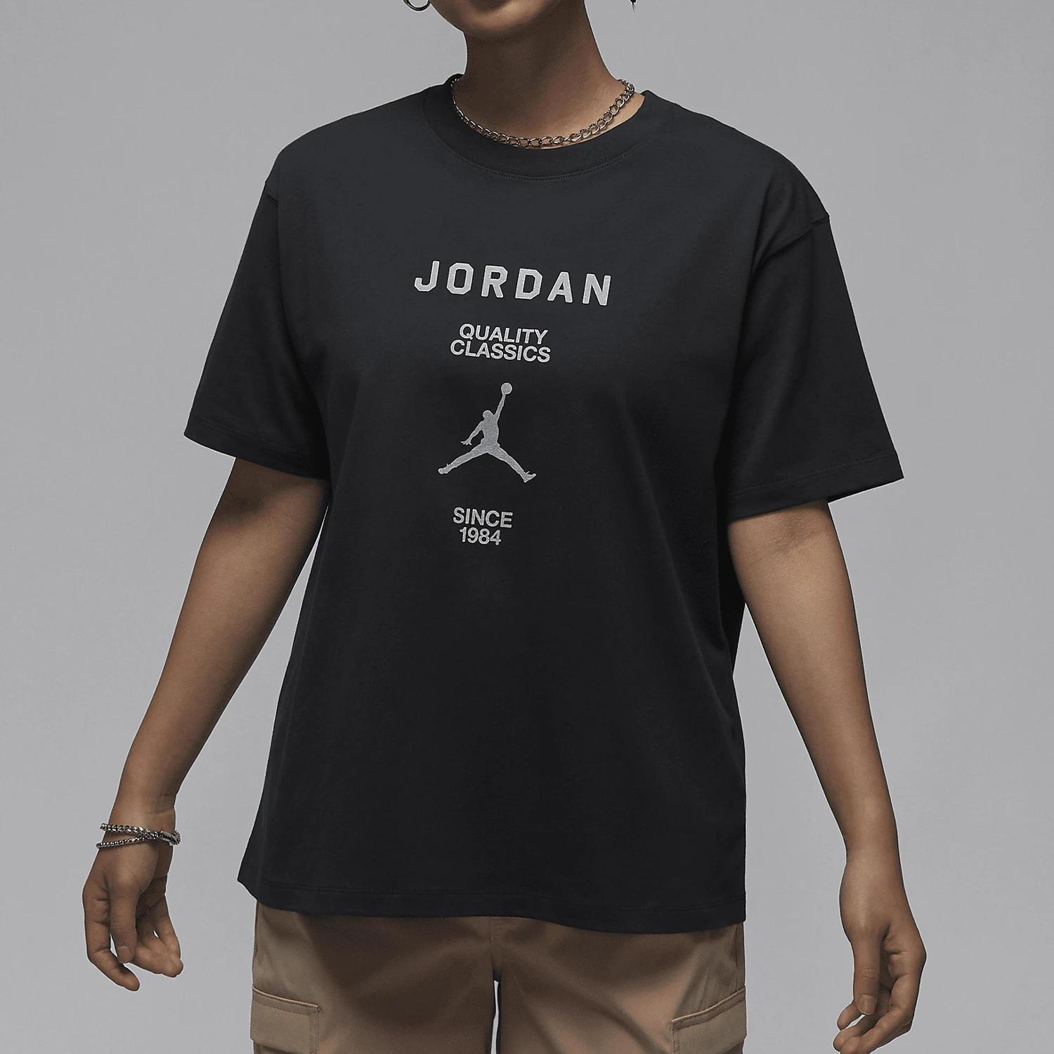 

Оригинальная летняя женская свободная футболка Nike JORDAN с круглым вырезом и короткими рукавами FZ0618-045