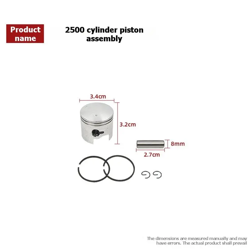Fresh For Zenoah 2500 25Cc Pruner Saw Chainsaw Spare Replacement Cylinder Piston Kit- G2500 34Mm Fits STIGA CJ300 ALPINA A305 TO