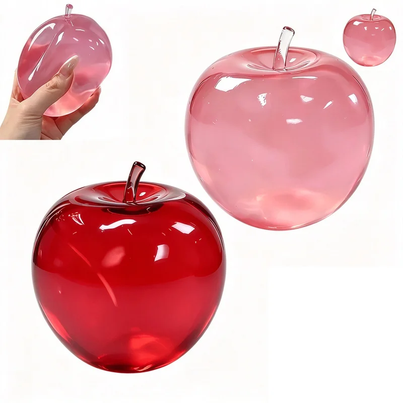 Squishy Fruit Green Pink Apple Fidget Toy Squeeze Stress Relief Hand Anti-Anxiety Fruit Stretchy Slow Rising Creative Gift