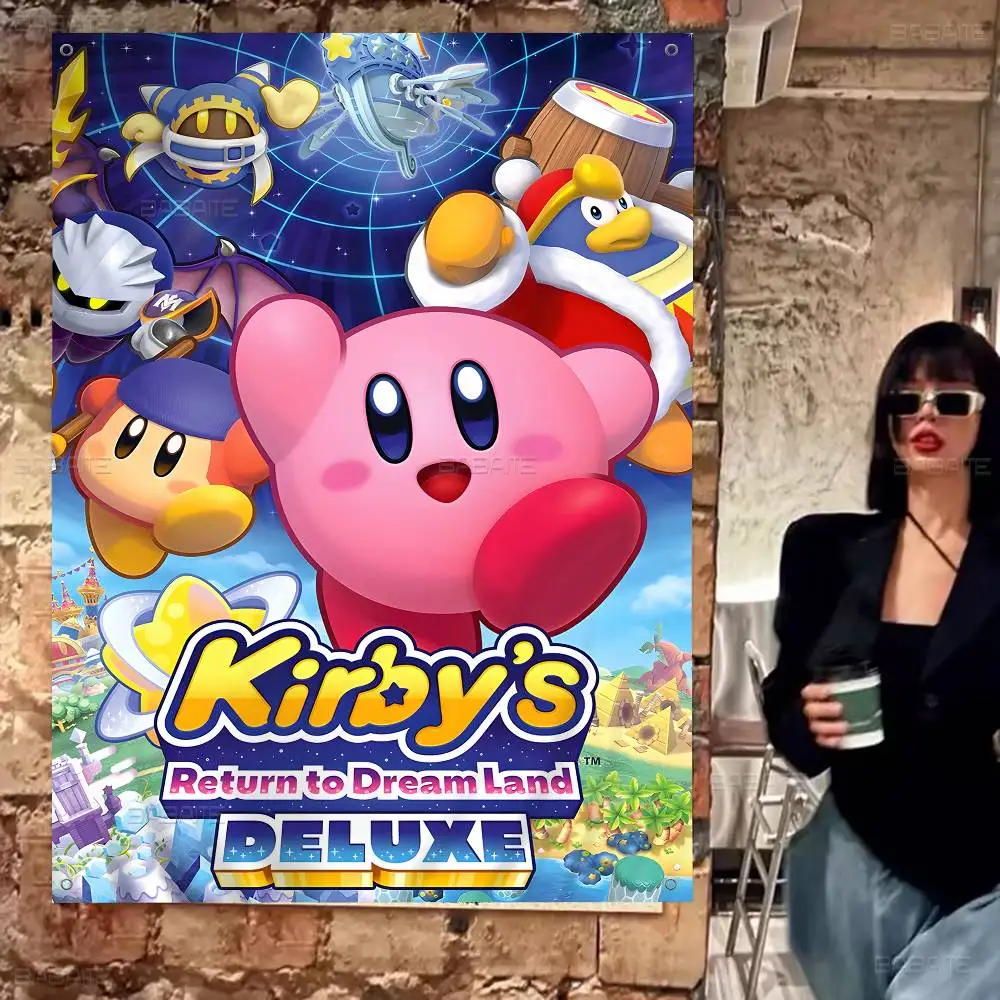 Cute K-Kirby Anime Large Size Shop Art Promotion Advertising Booth Flag Hanging Banners