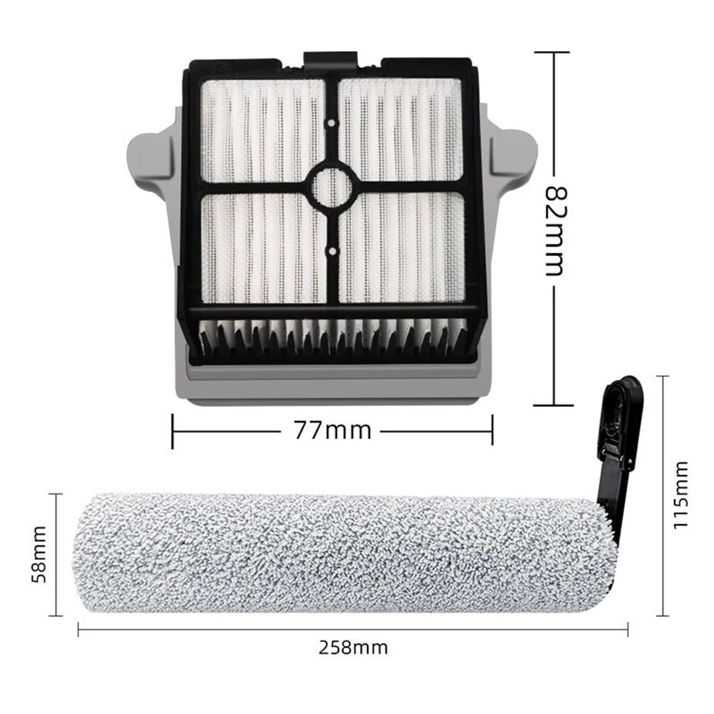 Kit Sikat Utama Filter Sikat Rol Perawatan Furnitur 1 Set Paket 2 Komponen Sikat Rol Penangkap Debu Efektif