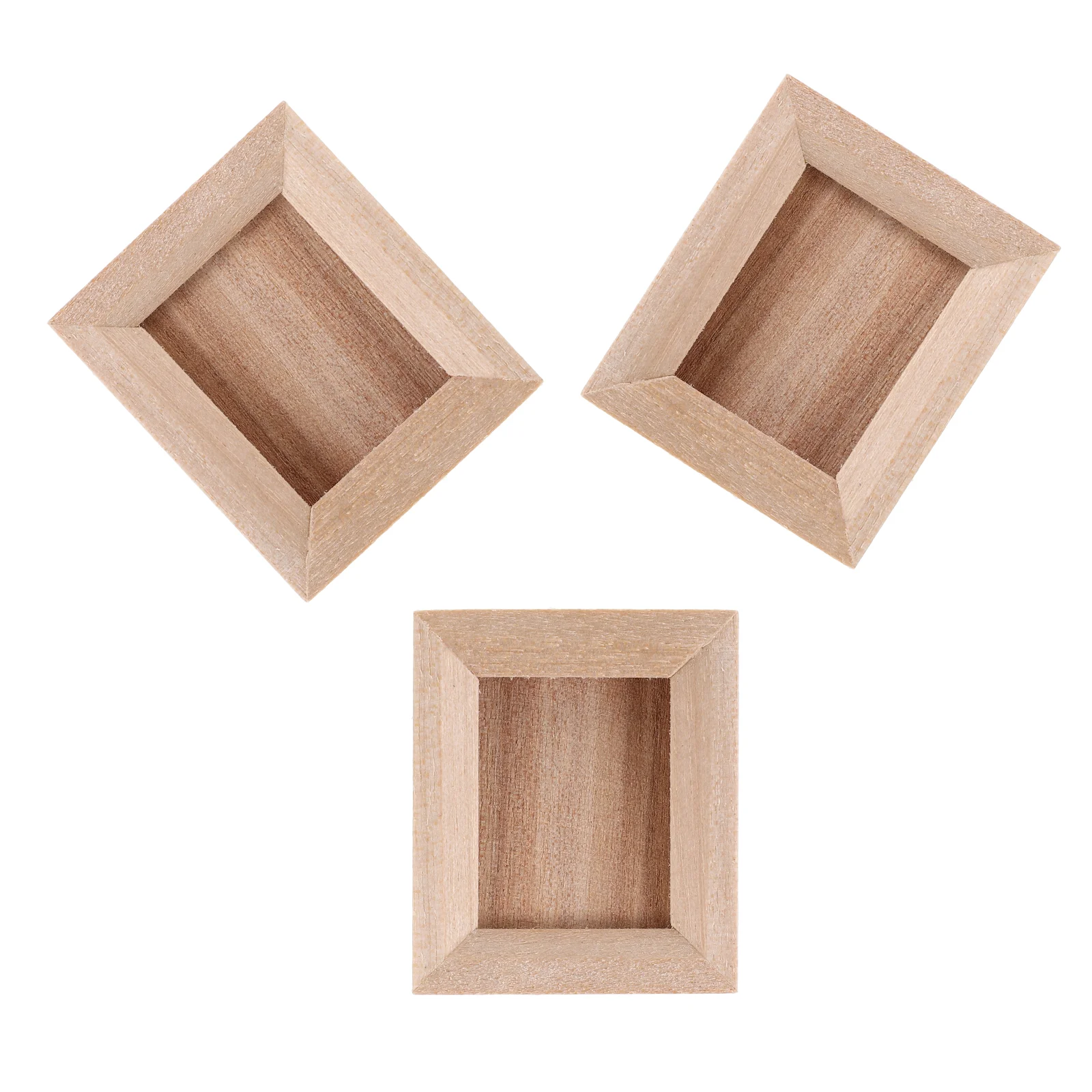 

3pcs Miniature Frames Vertical Small House Wooden Unfinished Craft Decoration Wooden Frames For House Scenery