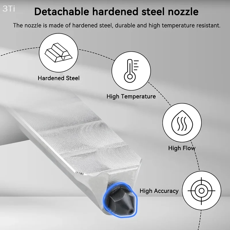 Bambu Lab A1 어셈블리용 독점 1피스 스틸 노즐 미니 핫엔드, 크기 0.2/0.4/0.6/0.8mm
