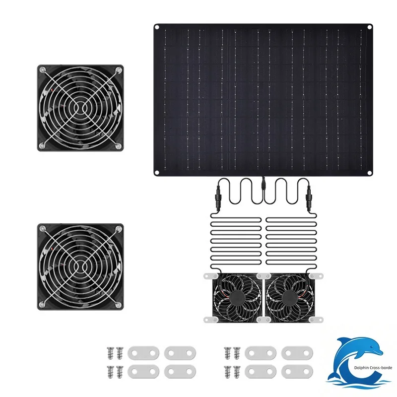 Suitable for 15W Solar Powered Pet House Exhaust Fan, Energy Saver Vent Fan for Chicken & Dog Coop