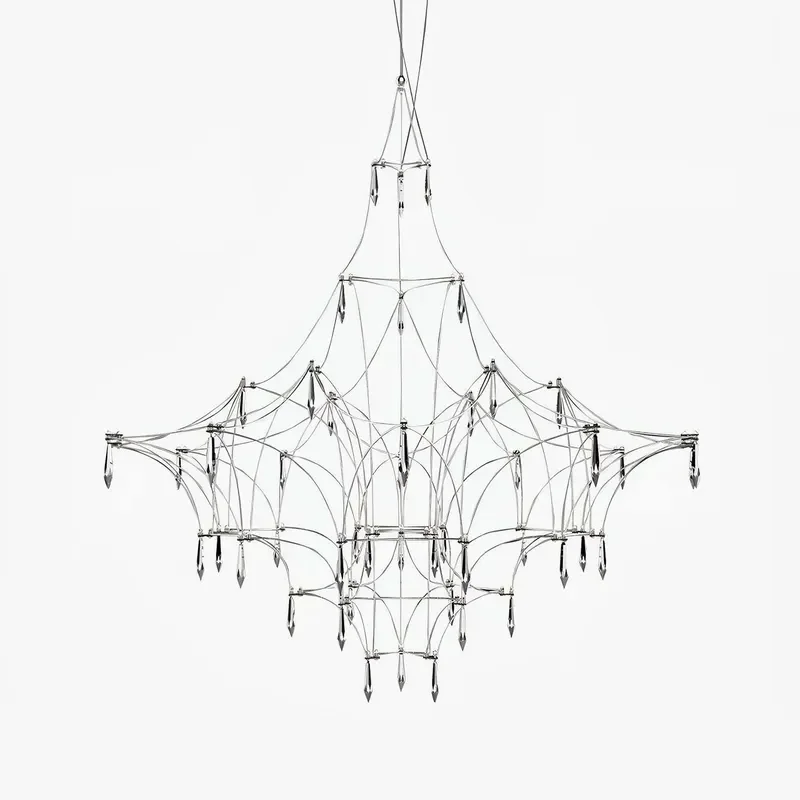 Modern French Crystal Chandelier Luxury Italian Style Firefly Star Pendant Light for Villa Dining Room Living Room Decor