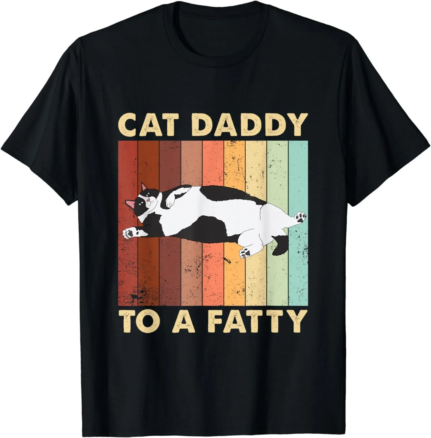 Retro Cat Daddy To A Fatty Funny Dad Gift Unisex T-Shirt