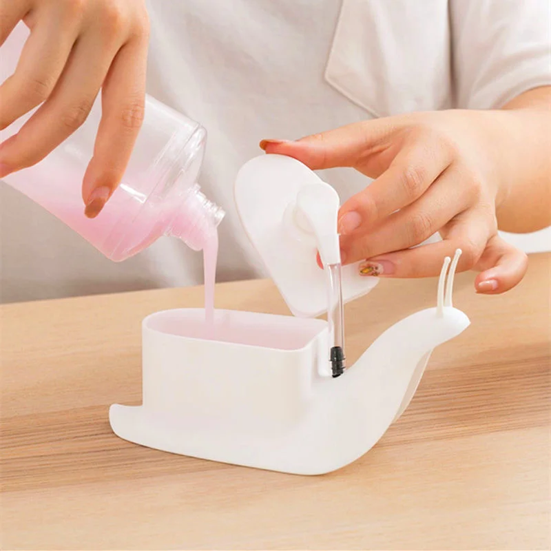 Liquid Soap Dispensers Shower Shampoo Dispensing Bottles Bathroom Accessories Snail Shape Bathroom Soap Dispenser Press