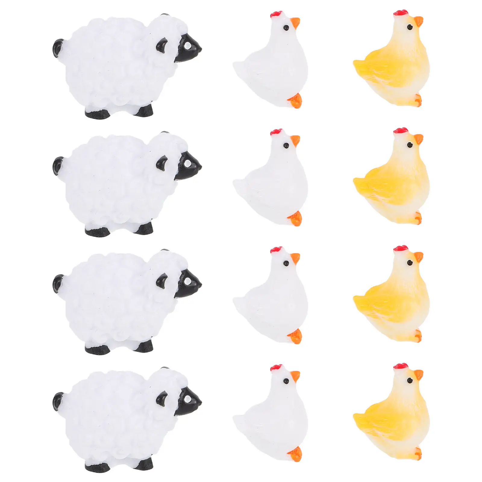 1Set Micro Landscape Resin Garden Statues Mini Sheep Chicken Animals Miniature Garden Decor Fairy Outdoor Animal