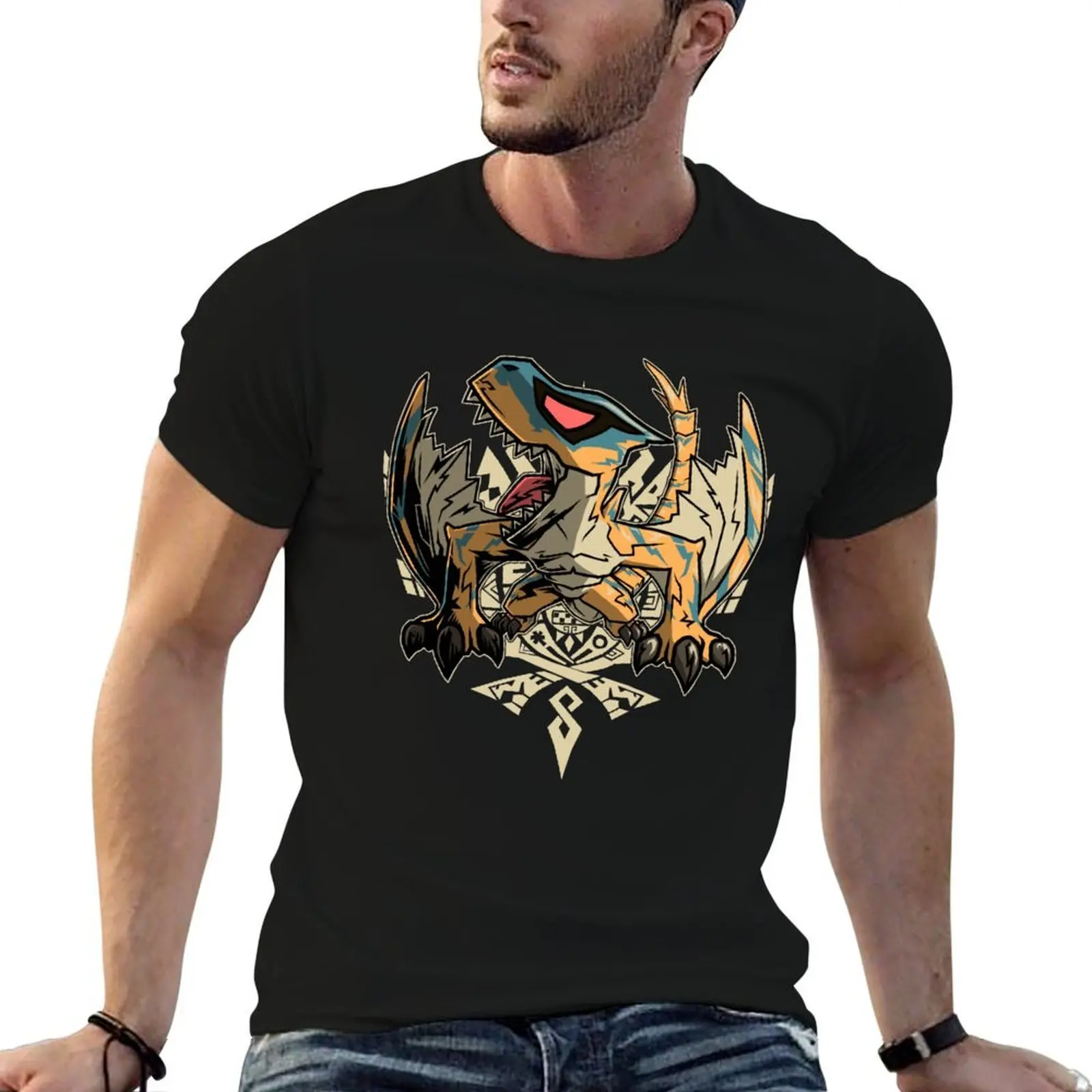 Футболка Tigrex Monster Hunter, свободный топ с короткими рукавами больших размеров