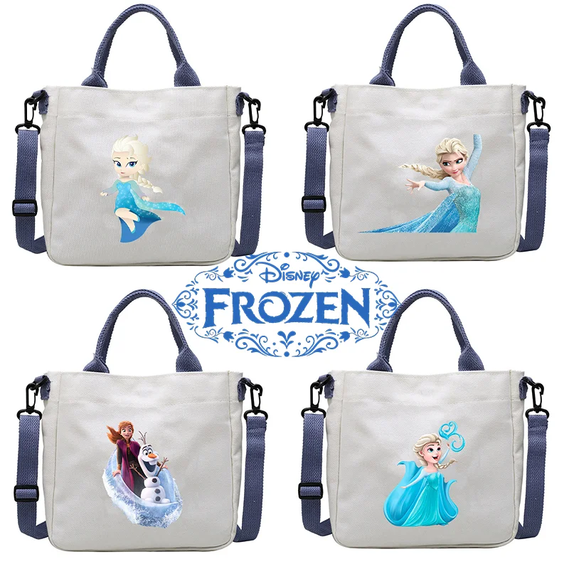 

Сумка принцессы Эльзы «Холодное сердце» с мультяшным принтом, женская холщовая сумка через плечо, большая вместительная сумка, подарок