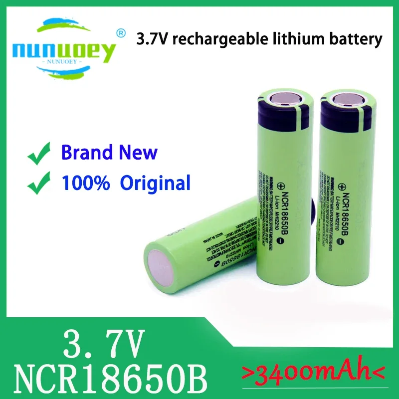 

2025 100% original new battery 1865 rechargeable 3400 mAh 3.7V NCR18650B 34B electric tool flashlight toy battery