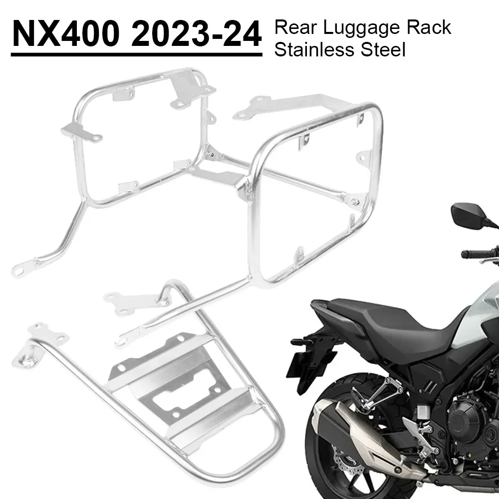 

Motorcycle Luggage Rack Top Case Pannier Toolbox Stainless Steel Bracket Tail Box Mounting For Honda NX400 NX 400 NX 2023 2024