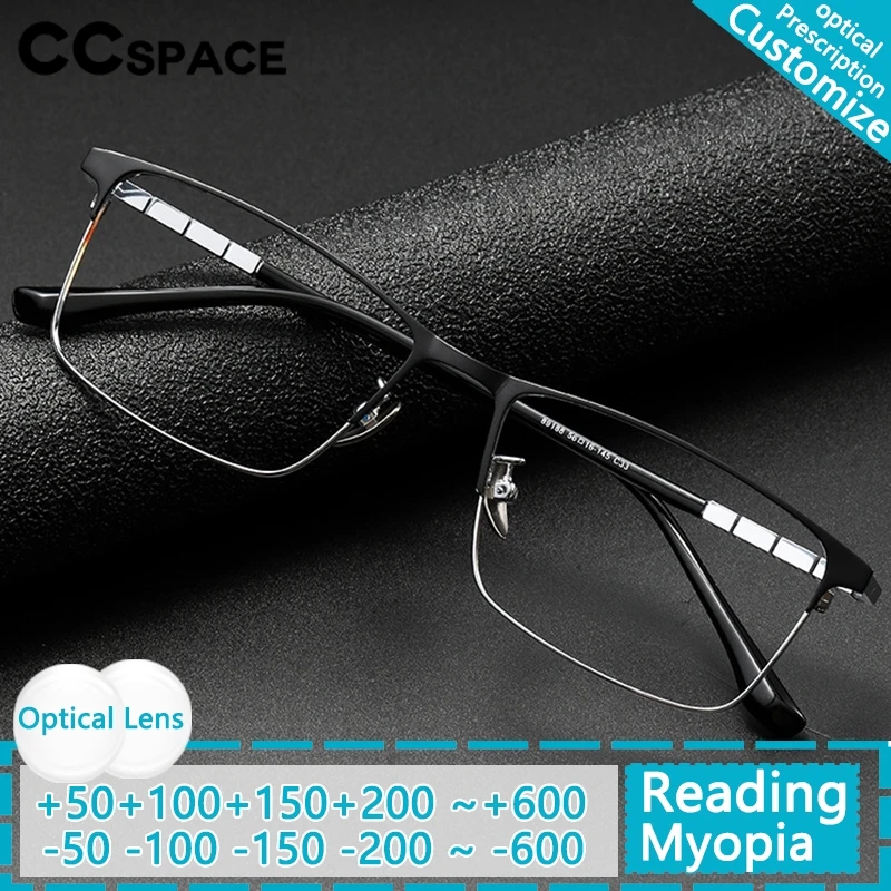 

Сверхлегкие высококачественные очки из чистого титана, мужские очки для чтения, CCspace, деловые оптические очки для близорукости, очки по рецепту