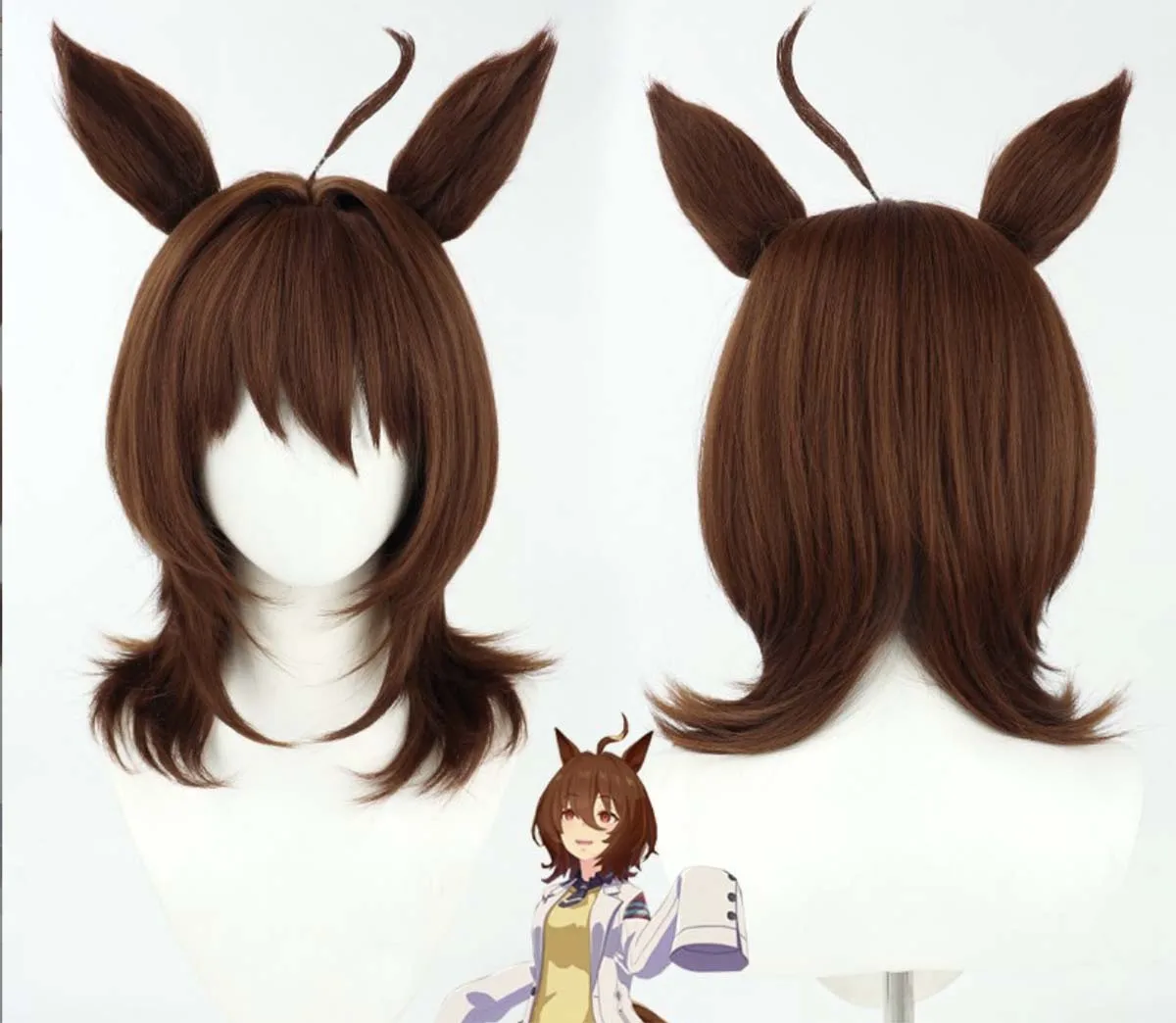 Peluca de fibra resistente al calor para Cosplay de Derby Agnes Tachyon, fiesta de juegos de rol para mujer