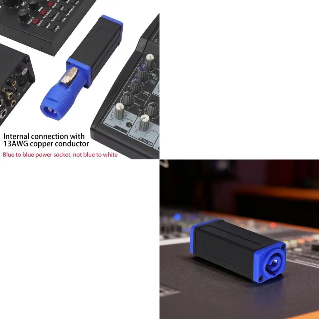 Flame Retardant Power Connectors Adapter with 3 Pin Design Plastic Texture