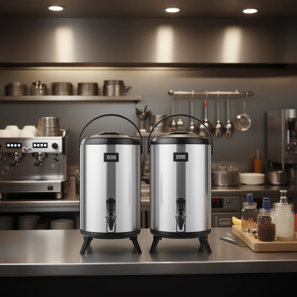 2-Pack silver 3.2-gallon insulated beverage dispenser for hot/cold drinks, stainless steel commercial catering
