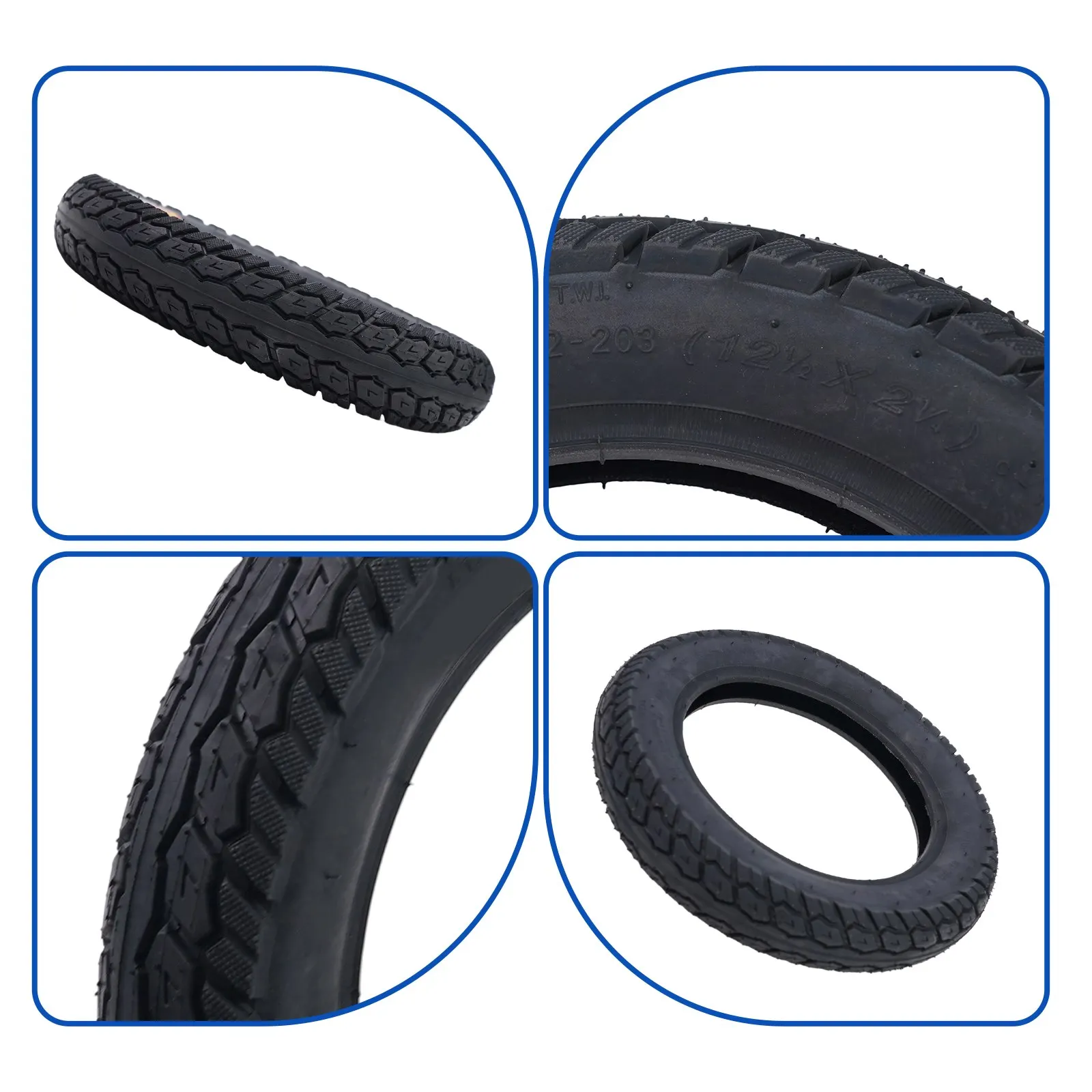 High-quality 1pc/2pcs Inner Tube Outer Tire Black 12.5x2.50 Tire Accessories Cycling Parts Electric Bike For E-Bike