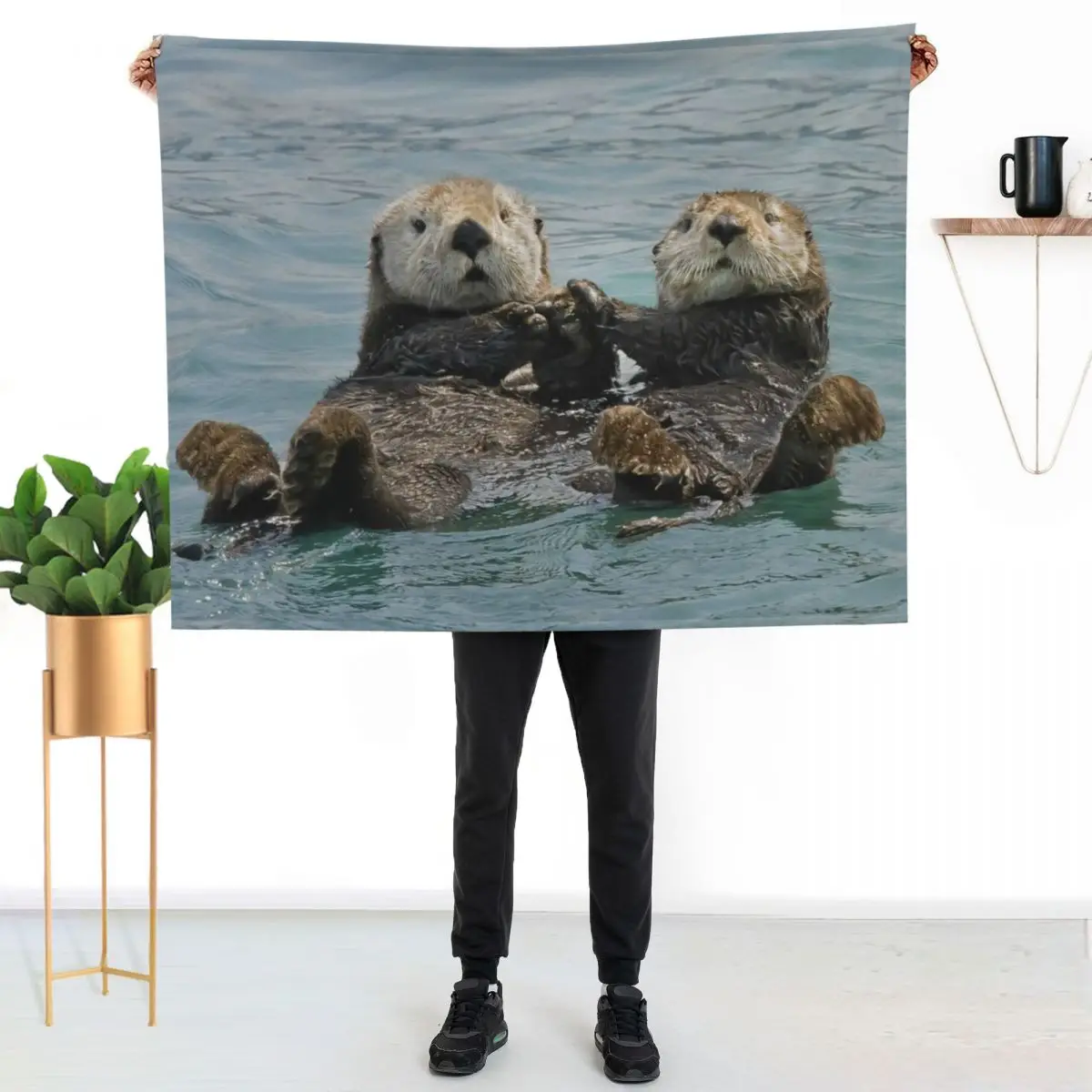 

Sea Otters Throw Blanket Long Lasting Soft Plush Blanket for Daily Use