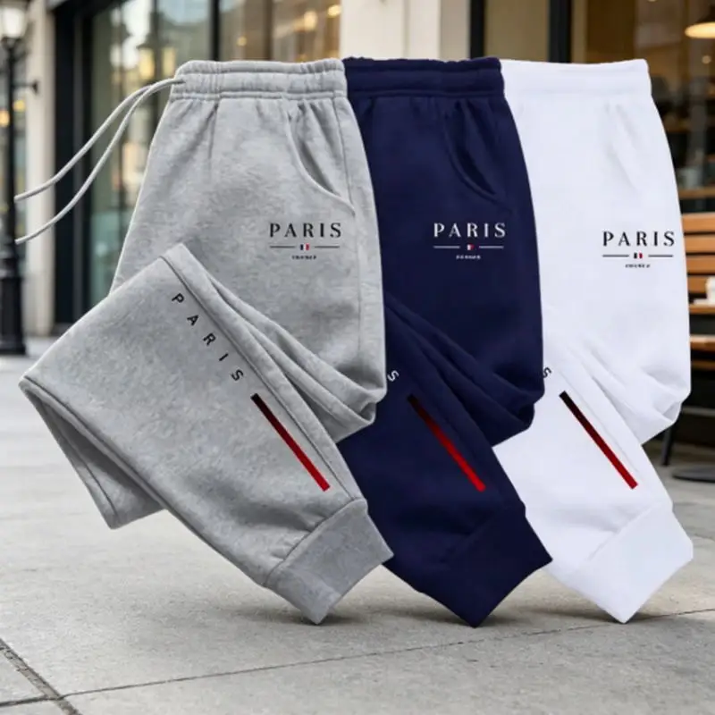 2026 Popular Men's Paris Printed Jogger Pants 4 Colors High Quality Male Four Season Daily Casual Sport Fashion Sweatpants S-3XL