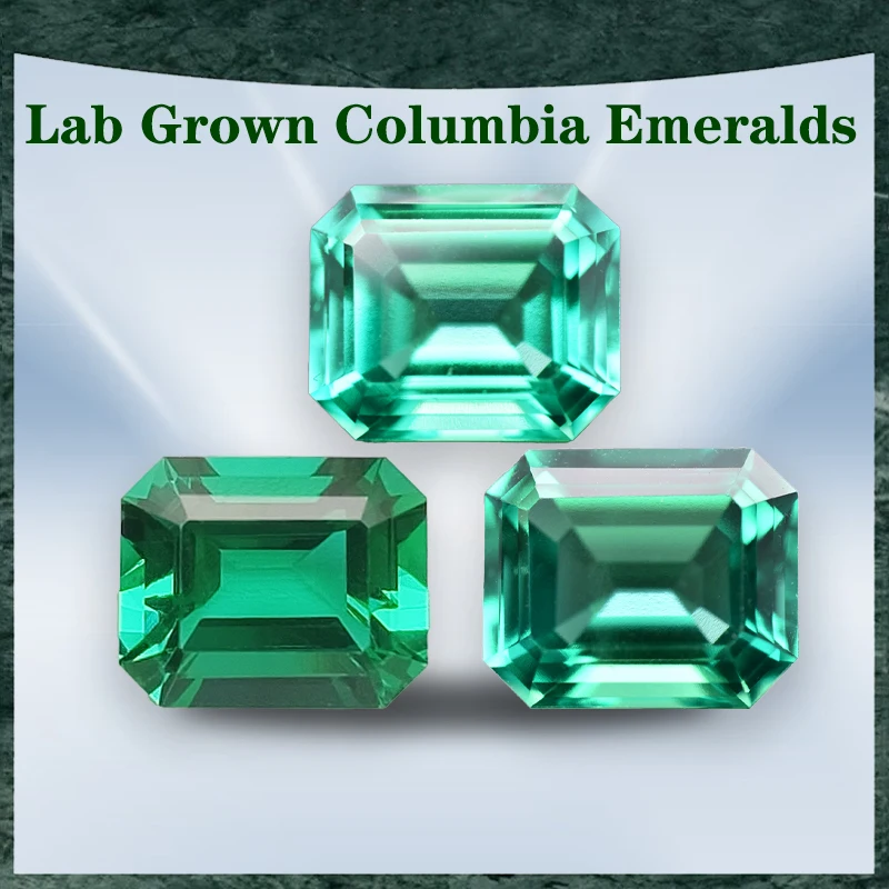 

Lab Grown Columbia Emeralds Hydrothermal Hand Cutting Emerald Cut Selectable AGL Certificate for Top Jewelry Making Materials