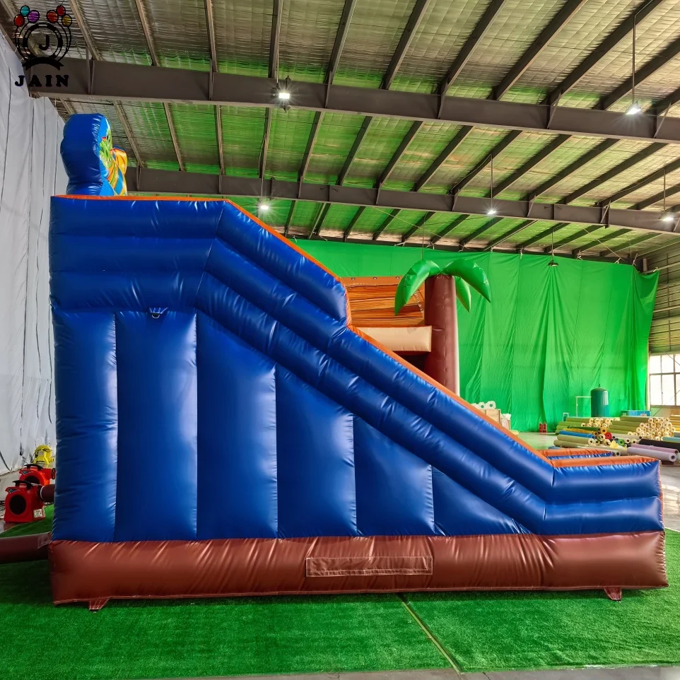 16FT Grande Inflável Pirata Jungle Bounce House Com Slide & Blower Jumping Castle Casa Bouncy Para Crianças Aluguel De Festa Ao Ar Livre