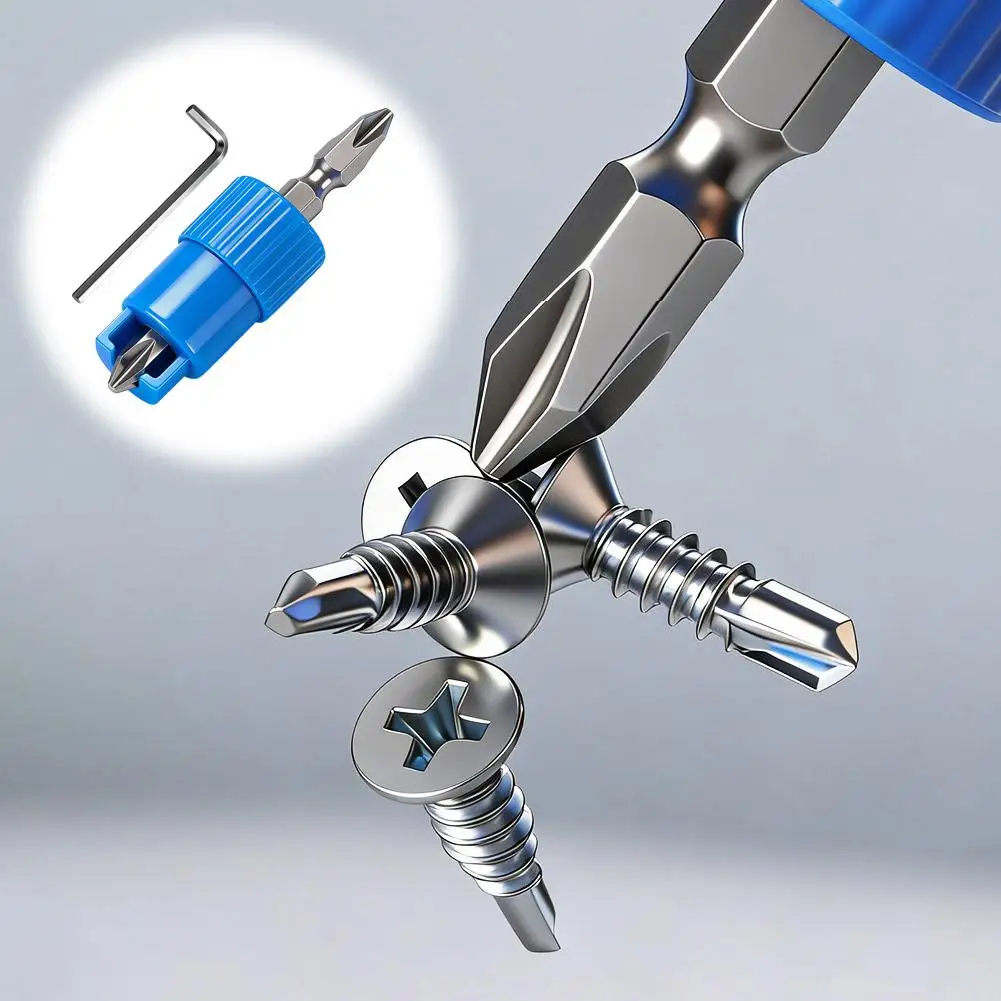 

Positioning Screwdriver Bits with Spring Anti-Slip Fixed Drill Bit Head for Drywall Board, Woodworking Power Tools W0X5