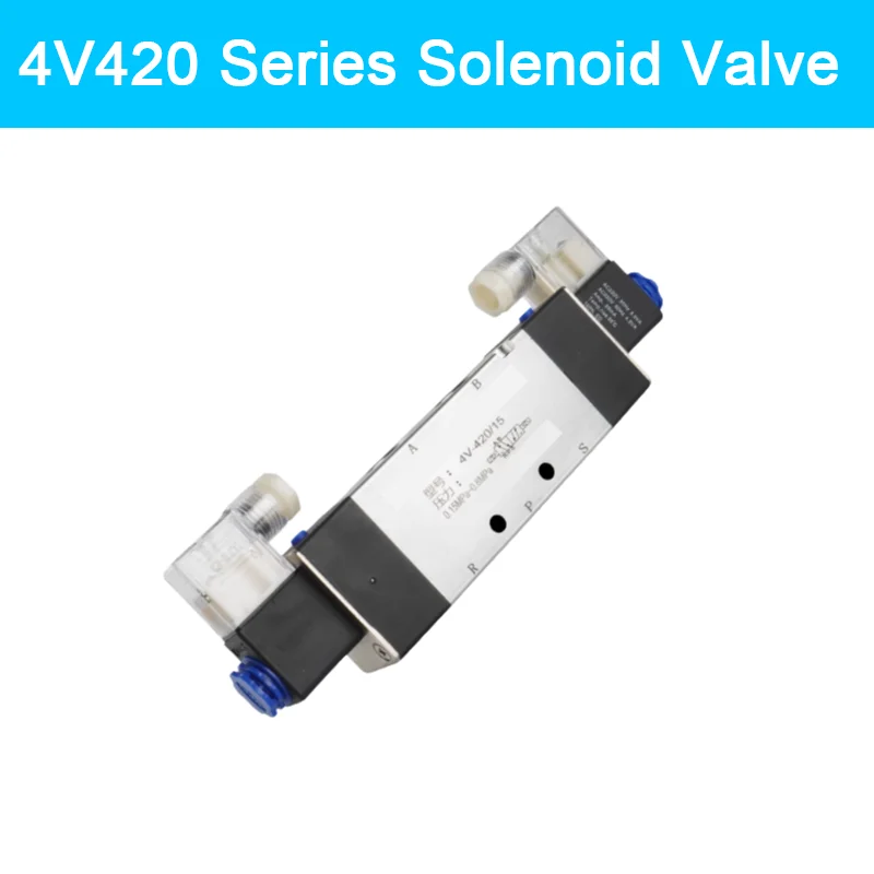 

AirTAC Type 4v420-15 Solenoid Valve Air Valve Two Position Five Way Reversing Valve 12V 24V 110V 220V with 6mm 8mm 10mm fitting