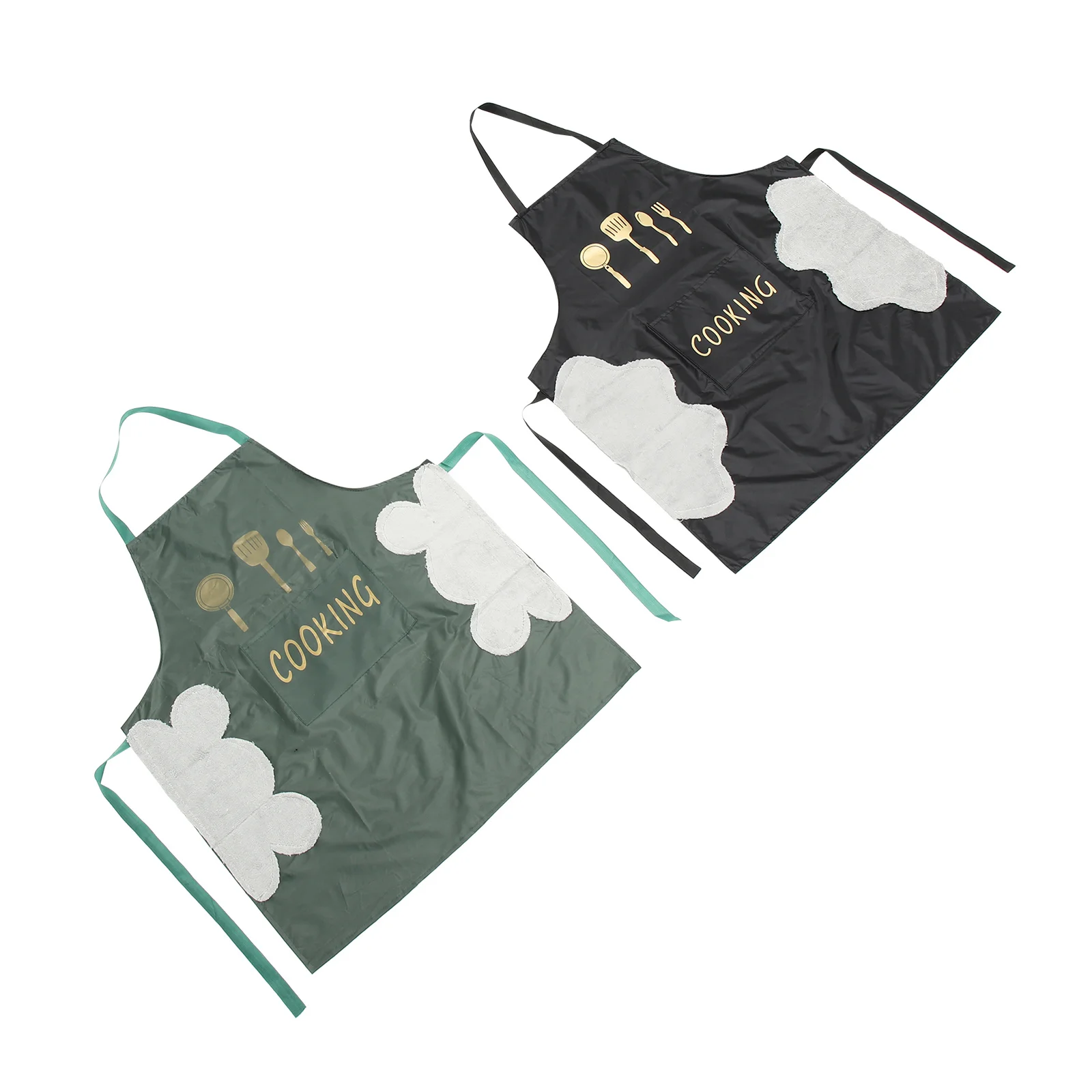 2 pçs avental à prova dwaterproof água avental de cozinha à prova de óleo resistente ao desgaste lavável para cozinhar grelhar churrasco arte artesanato presente das mulheres dos homens