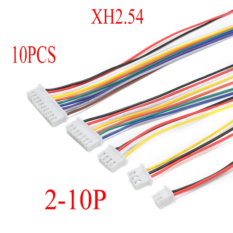 10本xh2.54ワイヤーダブルヘッドコネクタ電子リードケーブル 同じ側jstxh2.54mmオスプラグ 電気延長コード