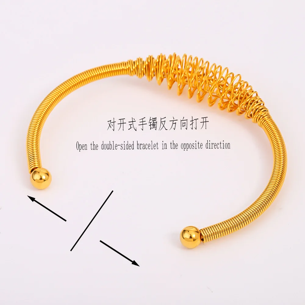 metal bracelet Openning Bangle Bracelet For Women Exquisite Cuff Bracelet Gold Color Stainless Steel Hand Ornament Gift
