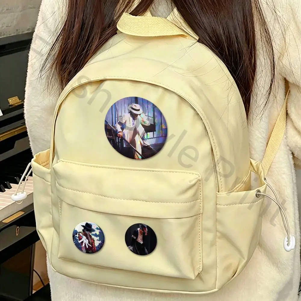 MJ Dance King M-Michael J-Jackson Custom Badges 75mm 44mm 25mm Brooch Backpack Hat Enamel Pins Accessories Toys Gifts
