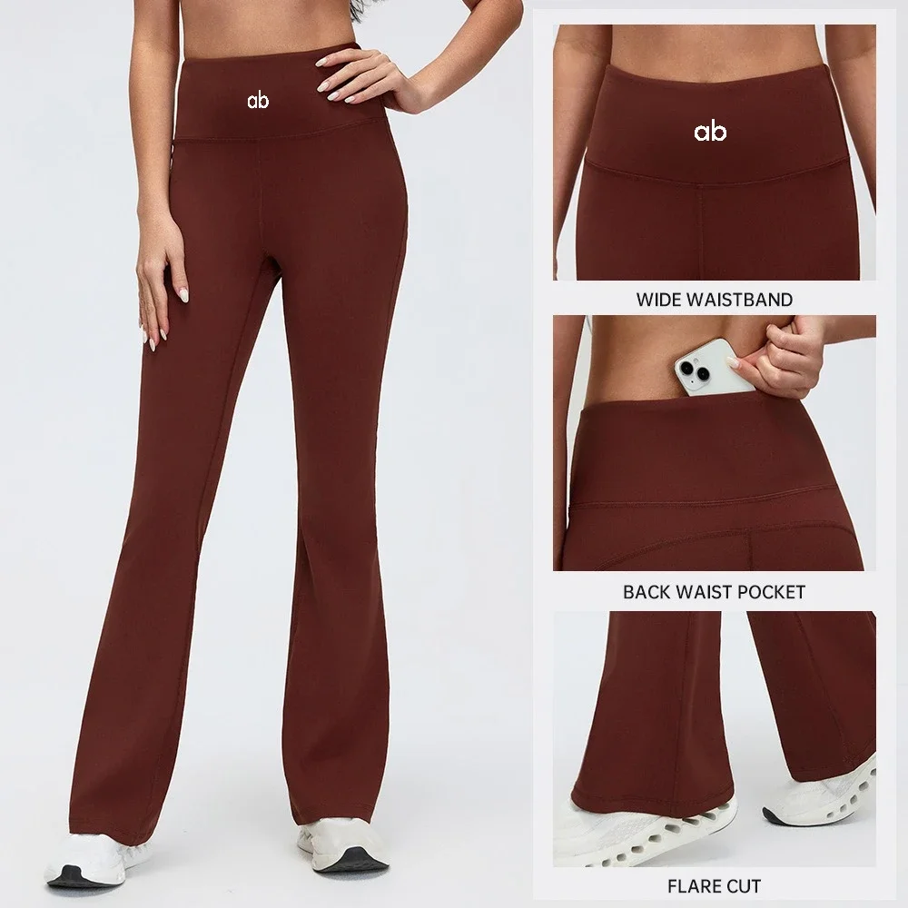 Women Seamless High Waist Flared Leggings Naked‑Feel Hip Lifting Quick Dry Breathable Yoga Gym Pilates Bell Bottom Workout Pants
