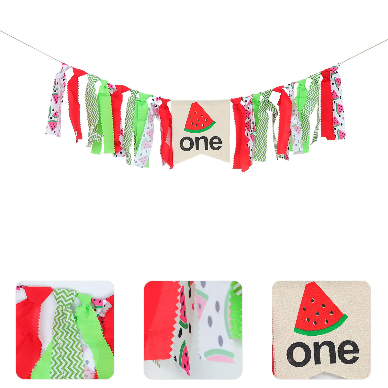 

Watermelon Theme Banner Decorative Cloth Fruit Backdrop Summer Party Supplies Birthday Flag Reusable Eco Friendly