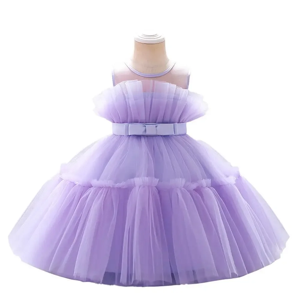 Baby Yellow Dress For Girls Kids Wedding Bridesmaid Dresses Toddler Tulle Birthday Princess Party Dress Infant Outfits Vestidos