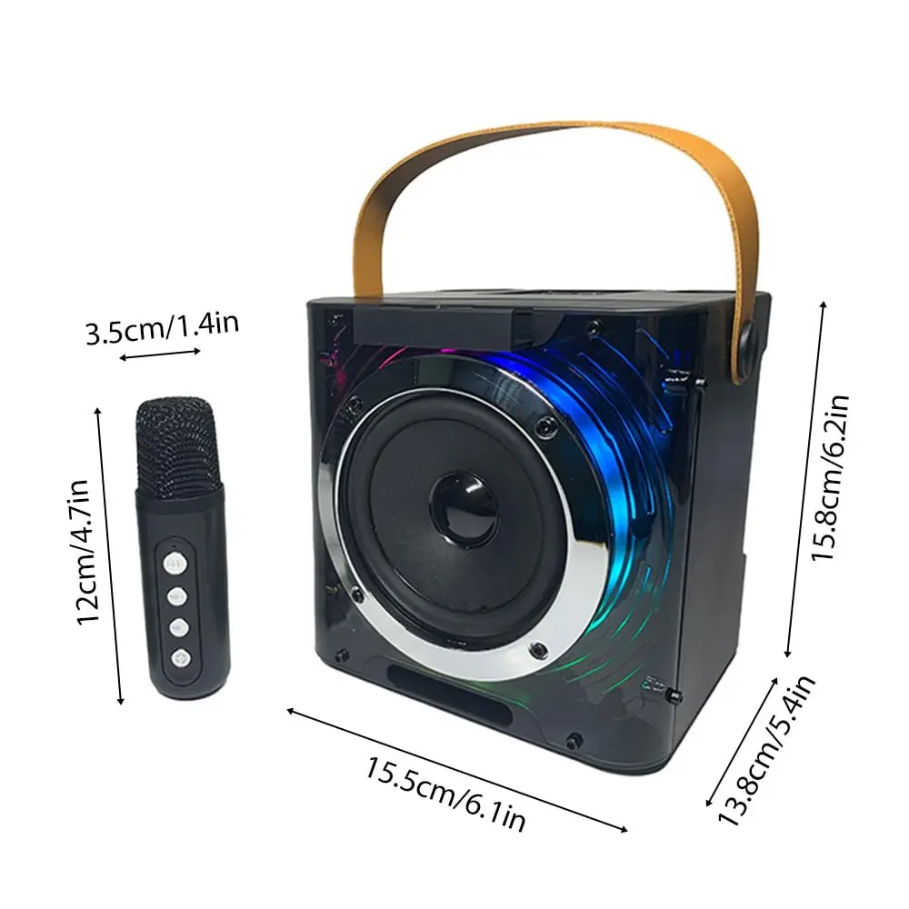 Bluetooth speaker and microphone set karaoke machine RGB lig