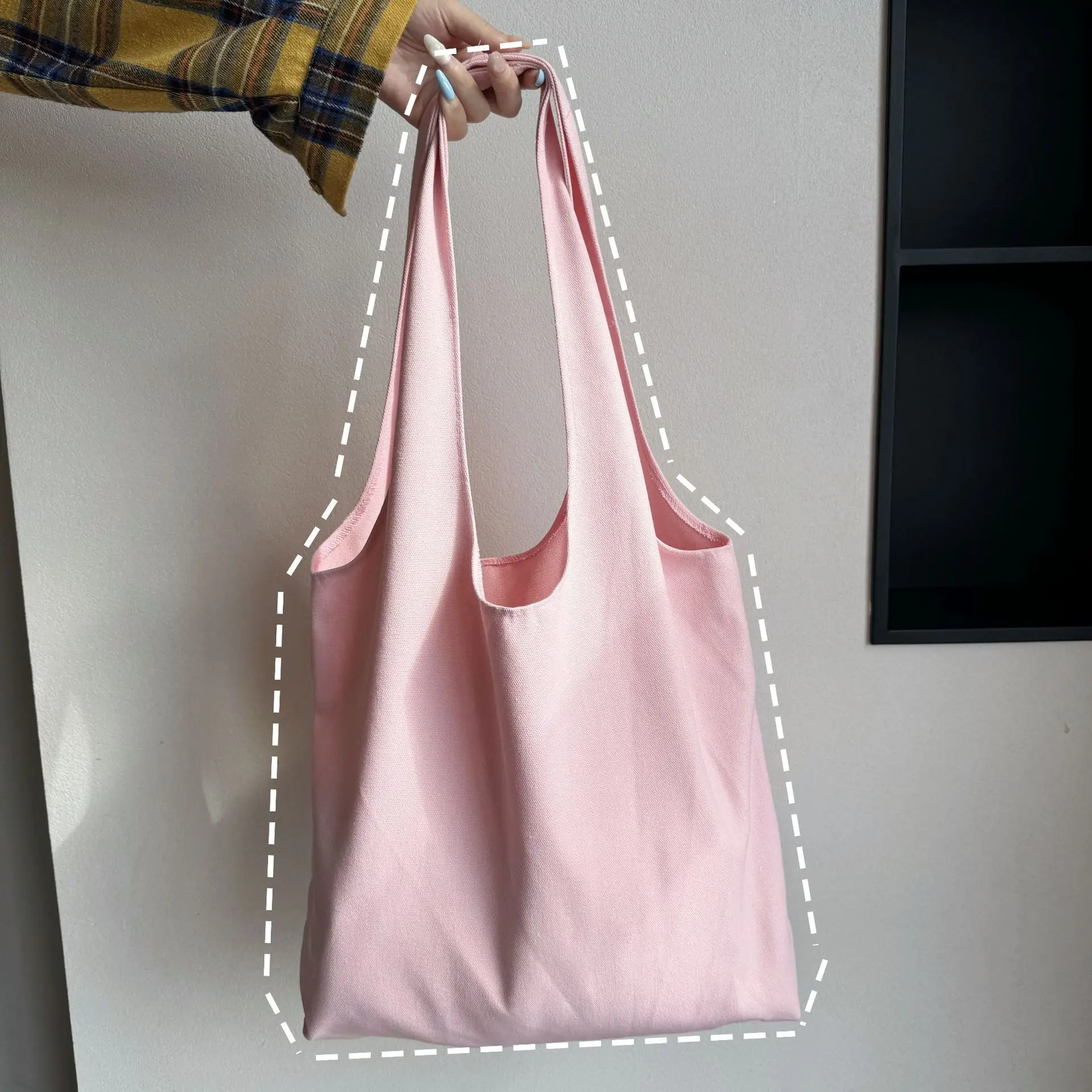 Custom Logo DIY Graffiti Colorful Tote Bag for Women Foldable Reusable for Shopping Commuting Travel Large Capacity Canvas Bag