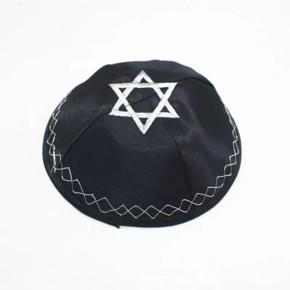 New Round Shape Jewish Kippah Embroidery Design Breathable Ethnic Cap Retro Traditional Pattern Brimless Hat Ethnic Event