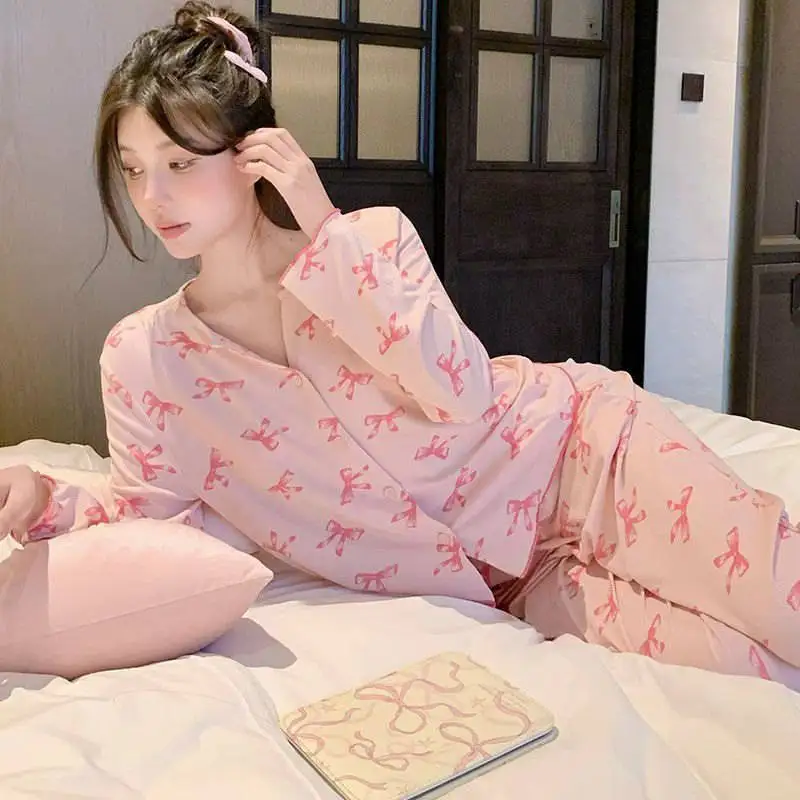 

Pajama Sets Turquoise Women Adults Oversized Sleep Set Long Sleeve Crew Neck Ankle Length Winter Relaxed Loose Cozy Multicolor