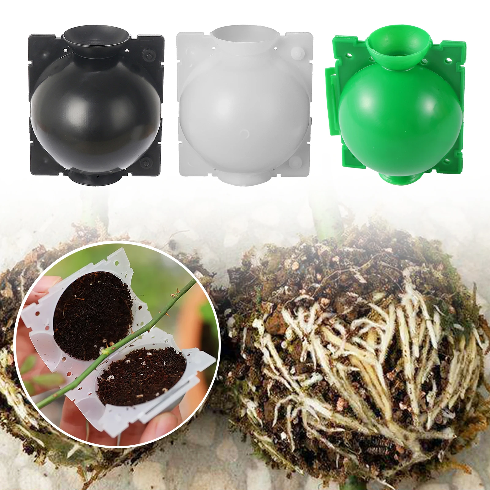 5pcs Plant Rooting Ball Garden Grafting Box Sapling Propagation Breeding Rooting Case Plant Transplanting Nursery Ball Reusable