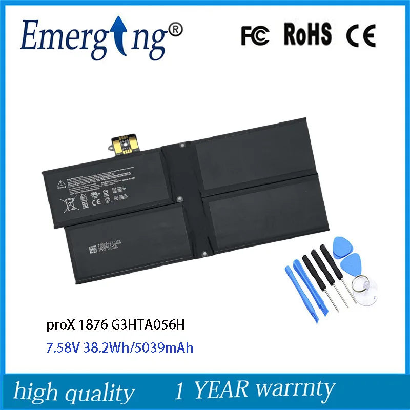 

7,58 V 38.2Wh Новый G3HTA056H Аккумулятор для ноутбука Microsoft Surface Pro X 1876 MQ03 G3HTA054H