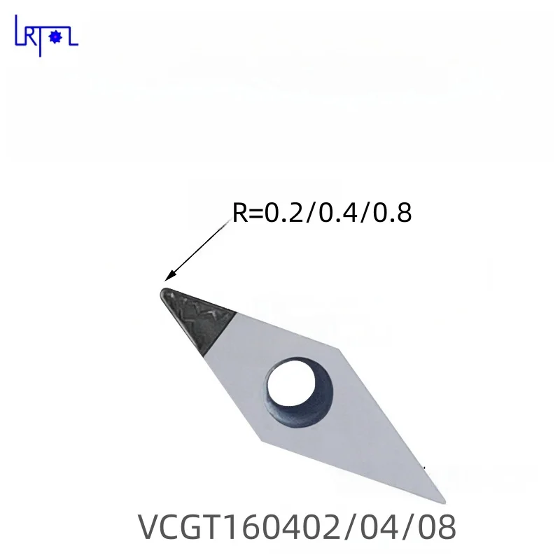 

PCD Insert VCGT160402 VCGT160404 VCGT160408 Chip Breaking Turning Tool for Copper Aluminum Magnesium Fibre Glass Plastic